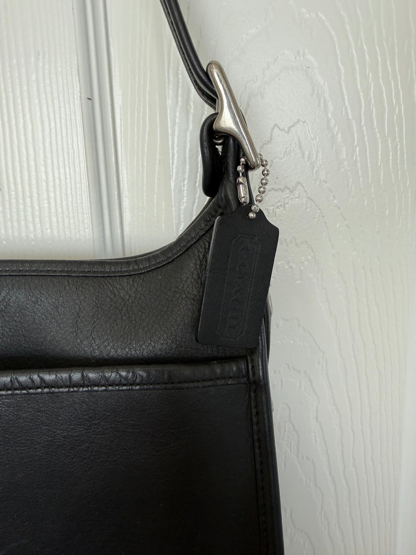 Coach 2007 Reissue Legacy Zip Black Leather Bag Style 9966 Nickel Silver Hardware- Pre-loved