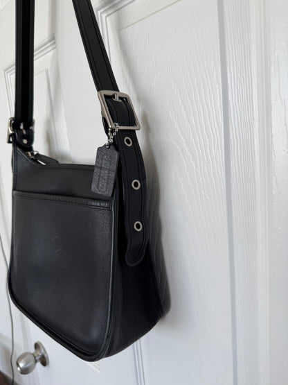 Coach 2007 Reissue Legacy Zip Black Leather Bag Style 9966 Nickel Silver Hardware- Pre-loved