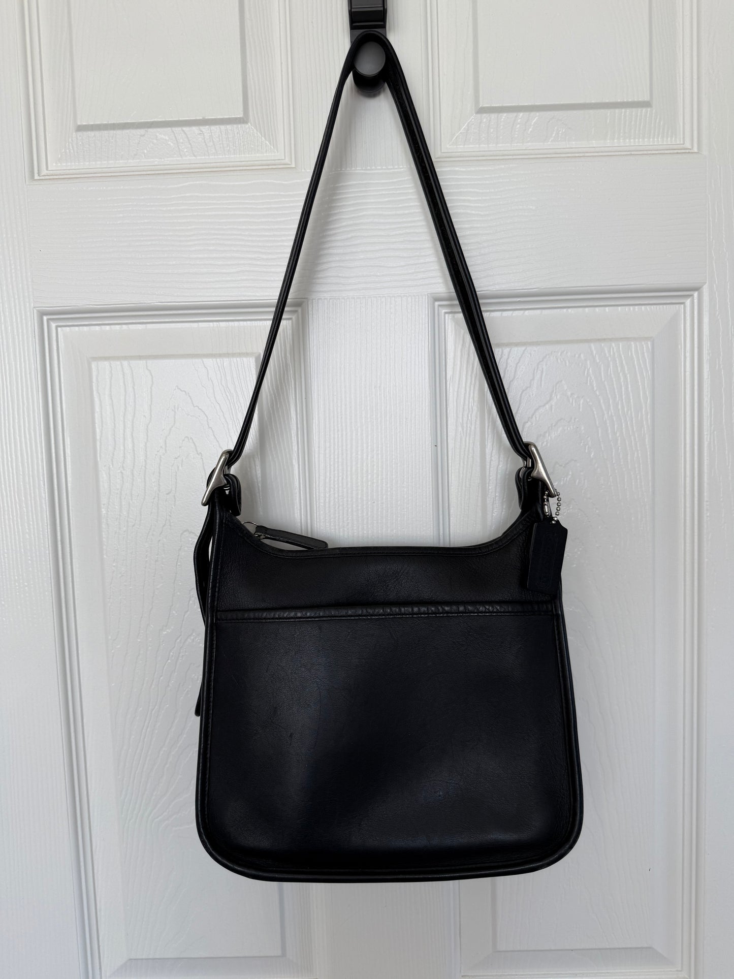 Coach 2007 Reissue Legacy Zip Black Leather Bag Style 9966 Nickel Silver Hardware- Pre-loved