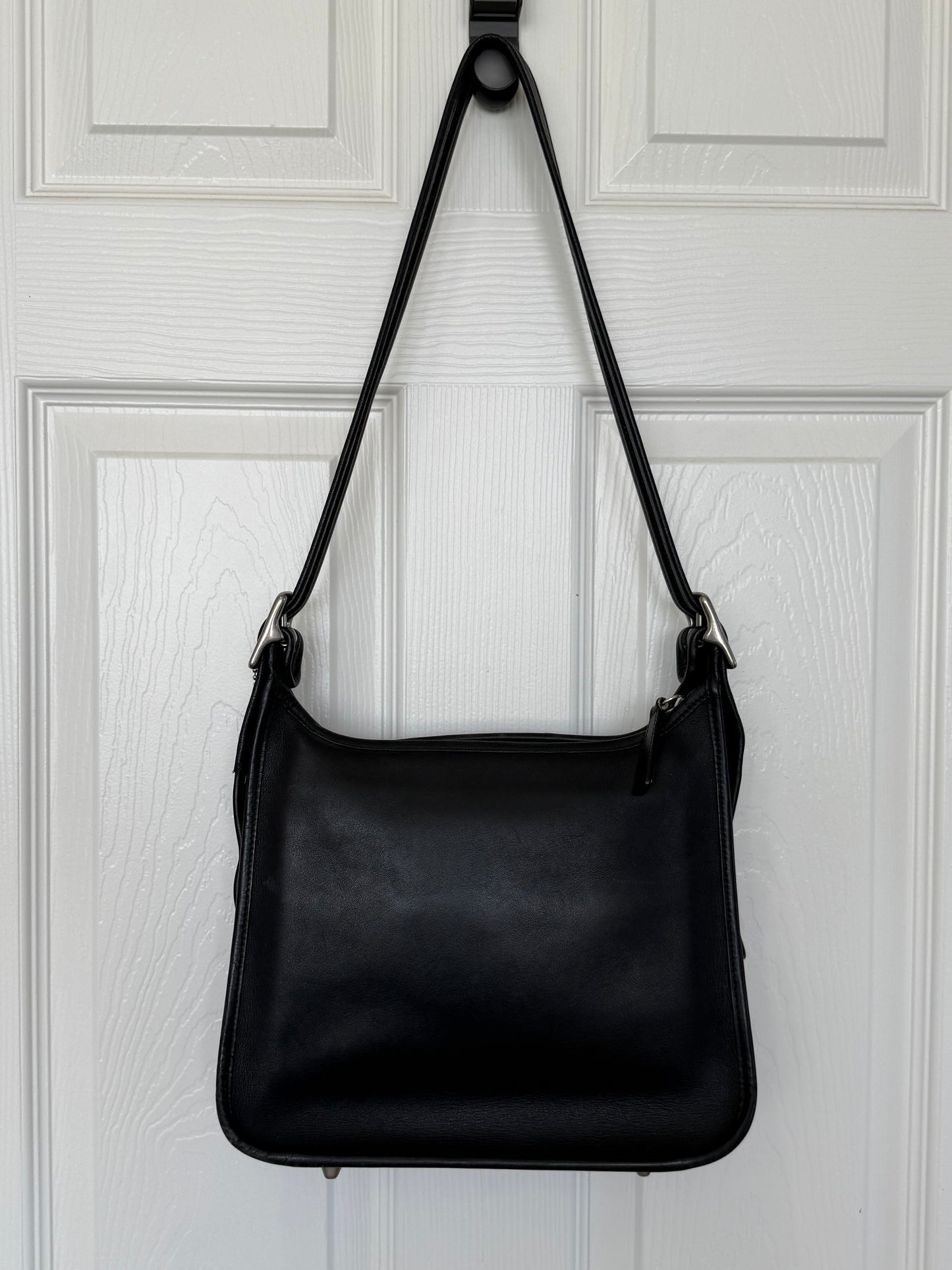 Coach 2007 Reissue Legacy Zip Black Leather Bag Style 9966 Nickel Silver Hardware- Pre-loved