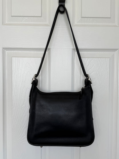 Coach 2007 Reissue Legacy Zip Black Leather Bag Style 9966 Nickel Silver Hardware- Pre-loved