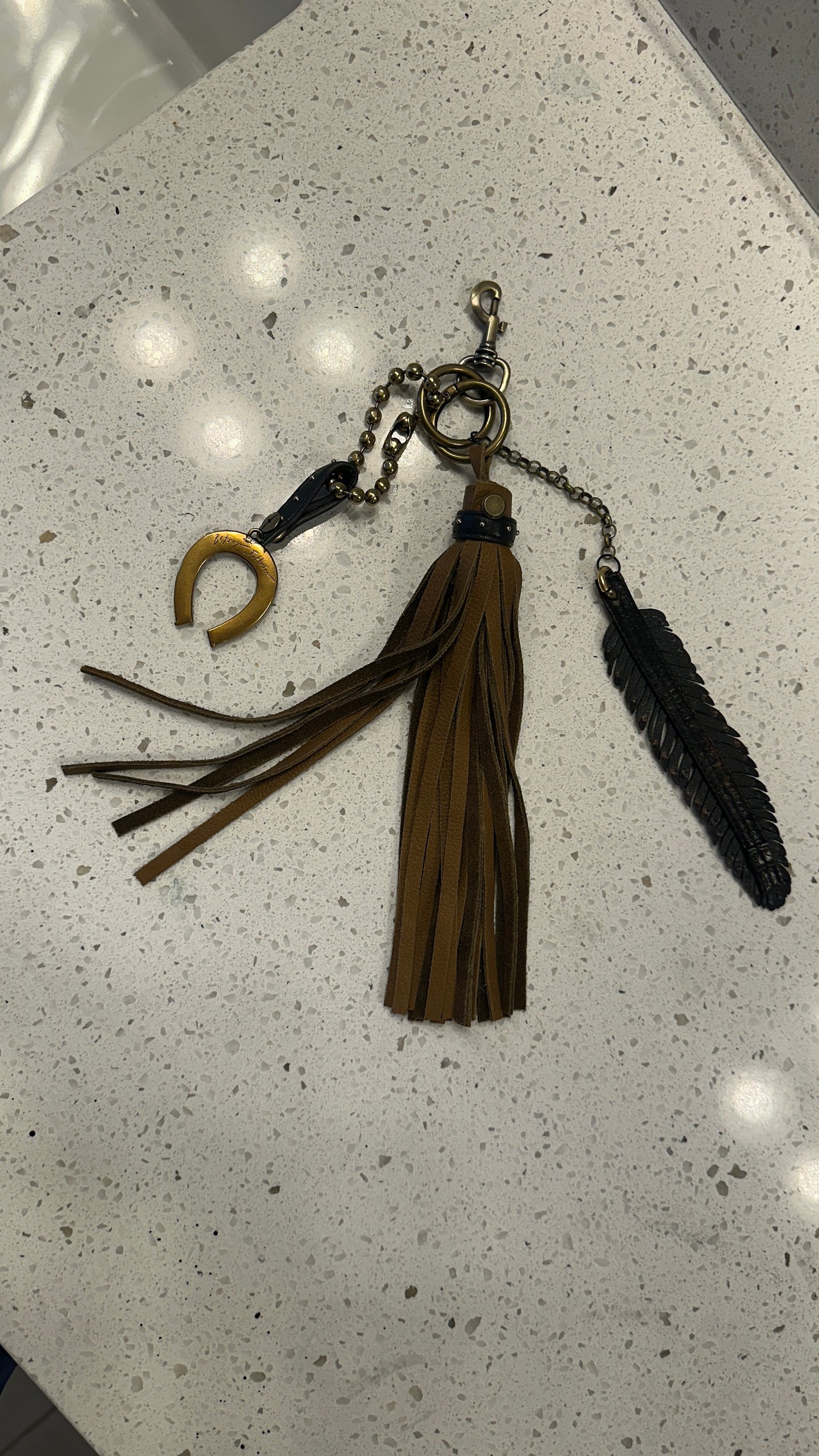 Upcrafted Brown Leather Tassel Charm Cluster