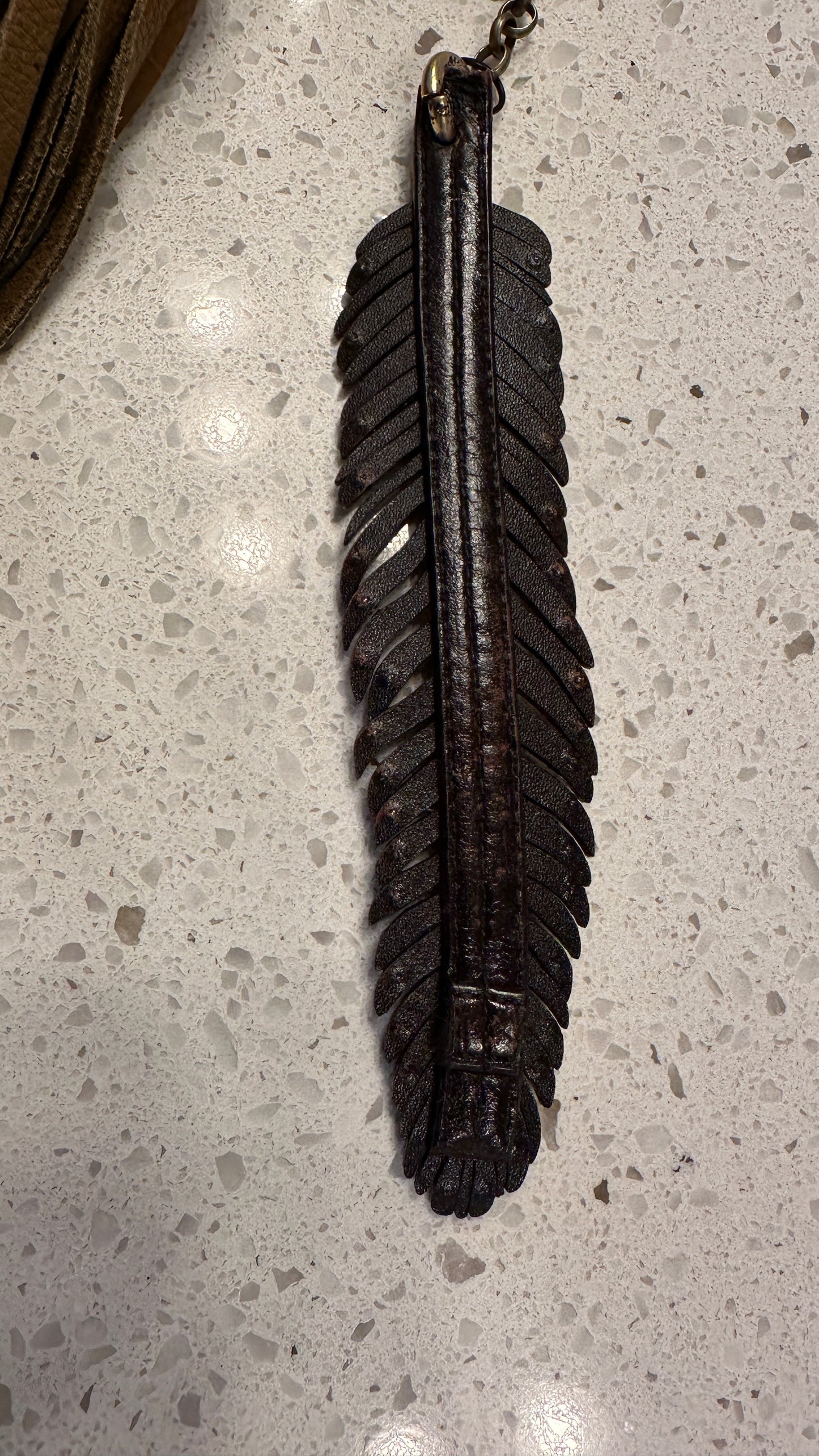 Upcrafted Brown Leather Tassel Charm Cluster