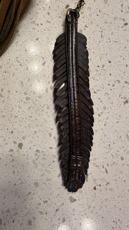 Upcrafted Brown Leather Tassel Charm Cluster