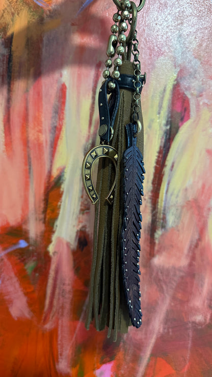 Upcrafted Brown Leather Tassel Charm Cluster