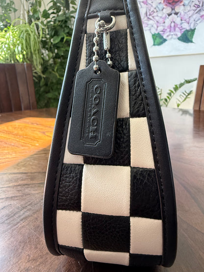Coachtopia Ergo Shoulder Bag – Black & White Checkerboard – Pre-Loved