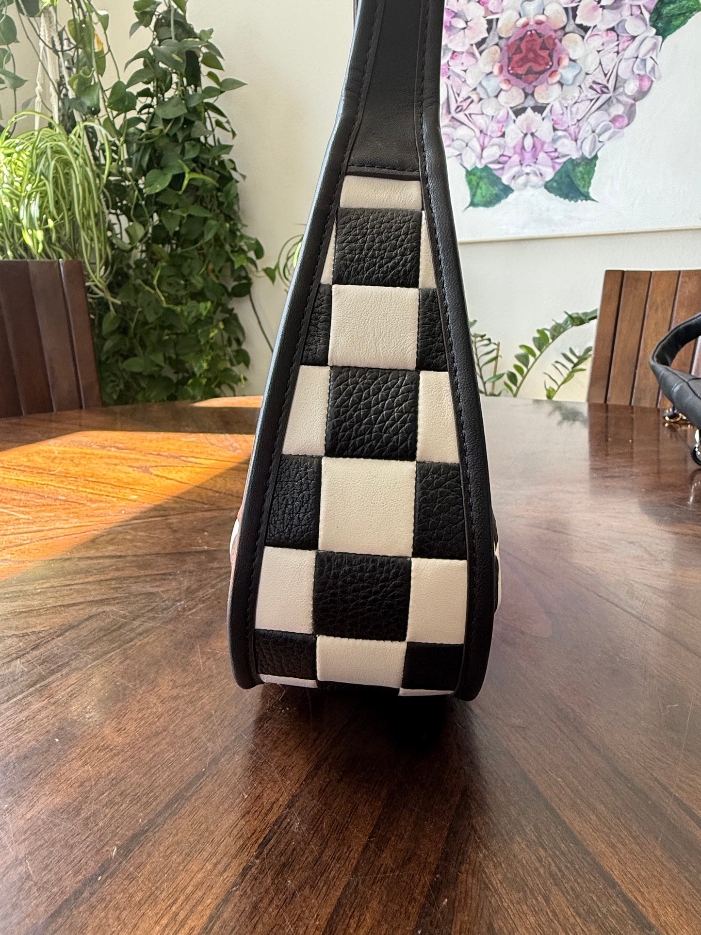Coachtopia Ergo Shoulder Bag – Black & White Checkerboard – Pre-Loved