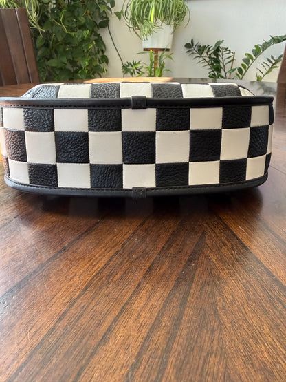 Coachtopia Ergo Shoulder Bag – Black & White Checkerboard – Pre-Loved