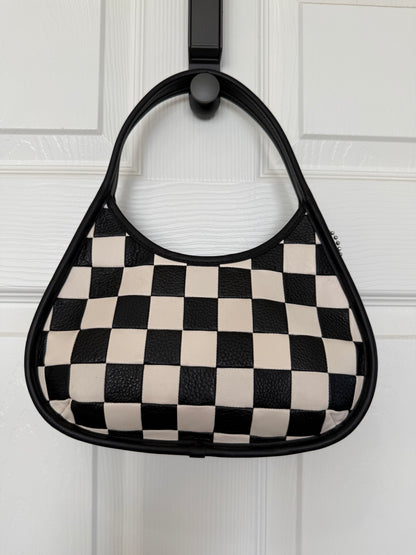 Coachtopia Ergo Shoulder Bag – Black & White Checkerboard – Pre-Loved