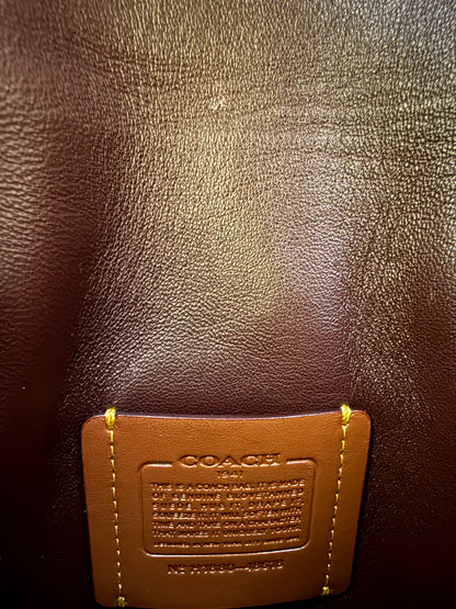 Coach Mustard Yellow Suede Fringe Saddle Crossbody Bag with original charm- EUC Pre-loved
