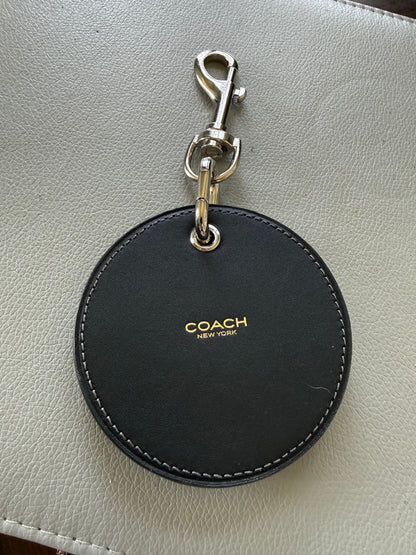 Repurposed Coach Leather Coaster Skull Bag Charm