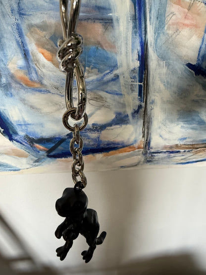Upcrafted Coach Rexy Metal Bag Charm – Painted Black & Distressed