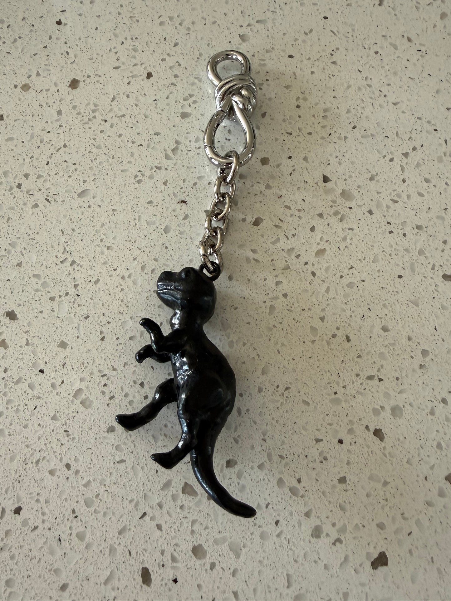 Upcrafted Coach Rexy Metal Bag Charm – Painted Black & Distressed