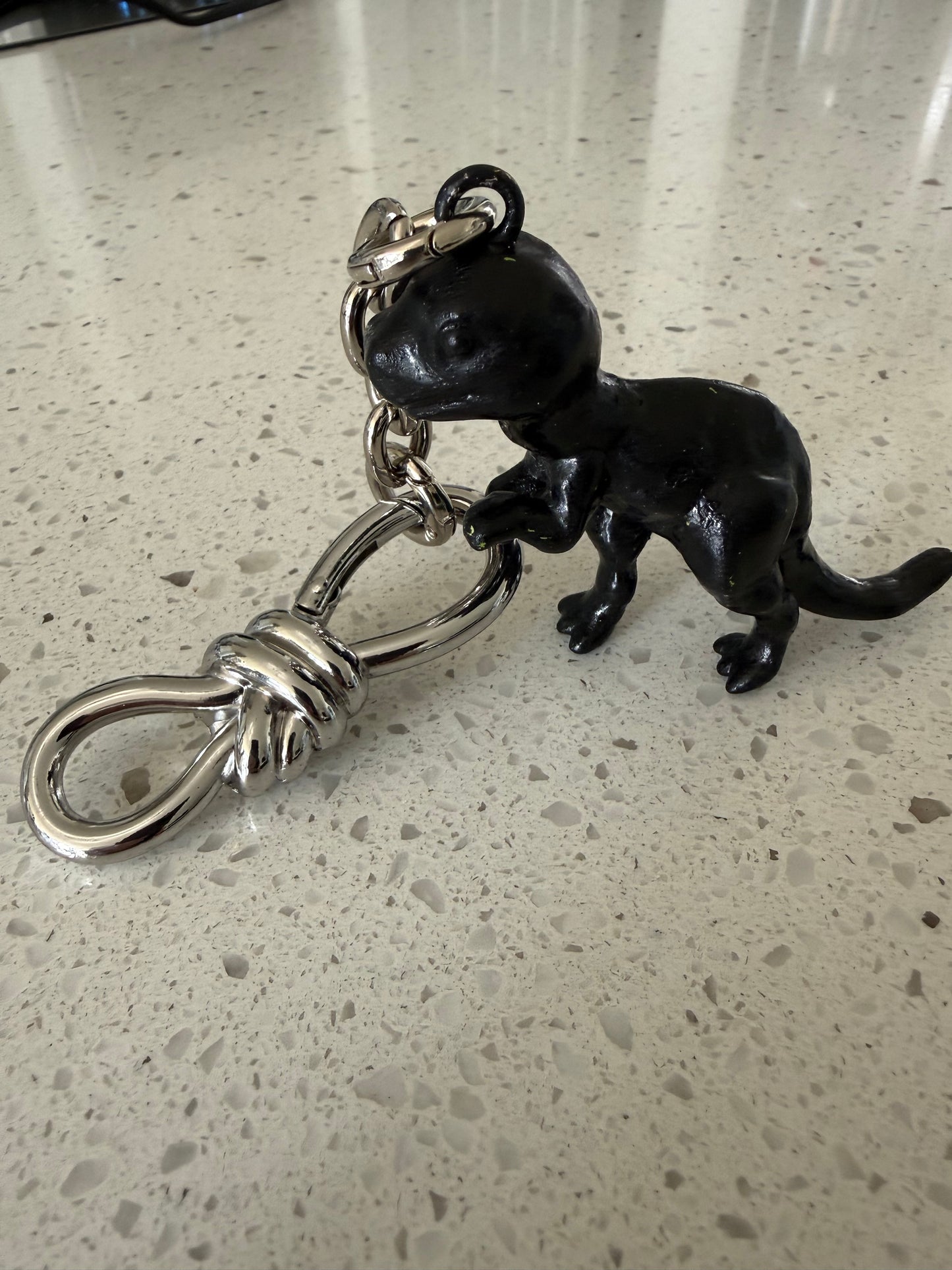 Upcrafted Coach Rexy Metal Bag Charm – Painted Black & Distressed