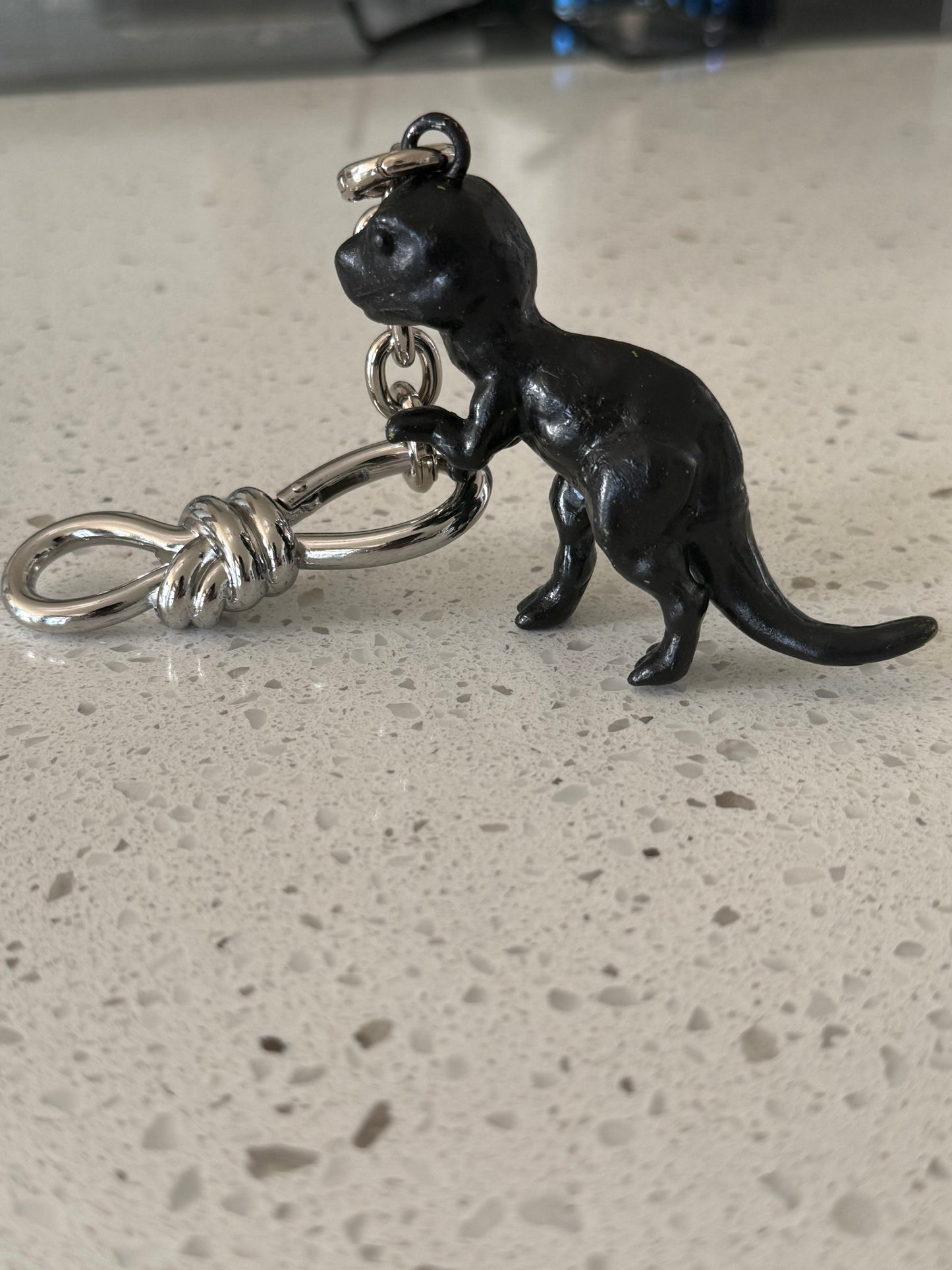 Upcrafted Coach Rexy Metal Bag Charm – Painted Black & Distressed