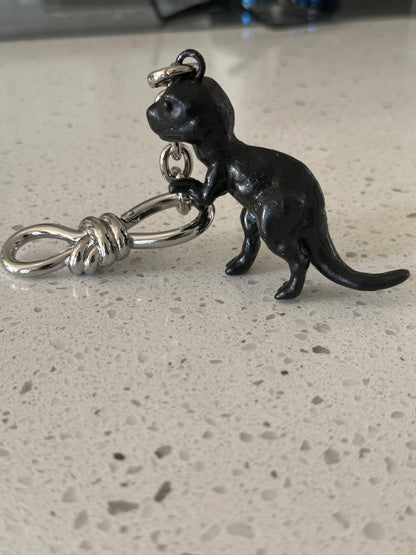 Upcrafted Coach Rexy Metal Bag Charm – Painted Black & Distressed