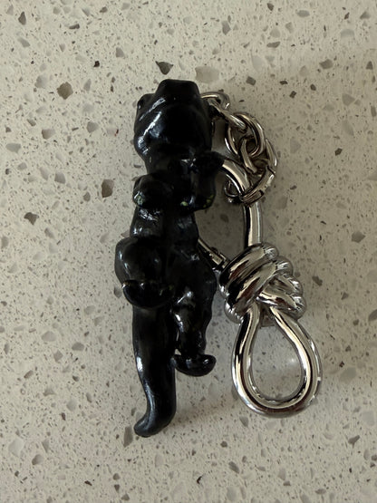 Upcrafted Coach Rexy Metal Bag Charm – Painted Black & Distressed