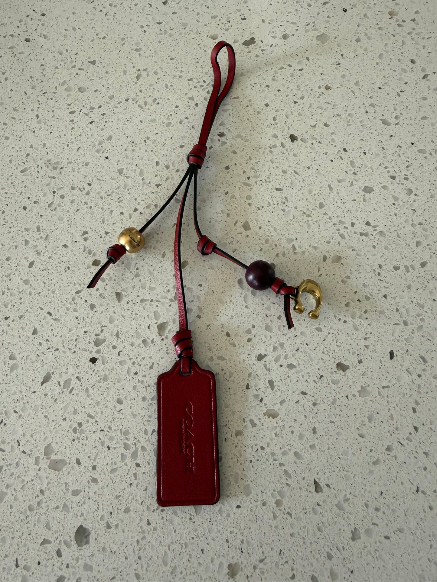 Coach Bag Charm – Red Glovetanned Leather & Gold-Tone Hardware