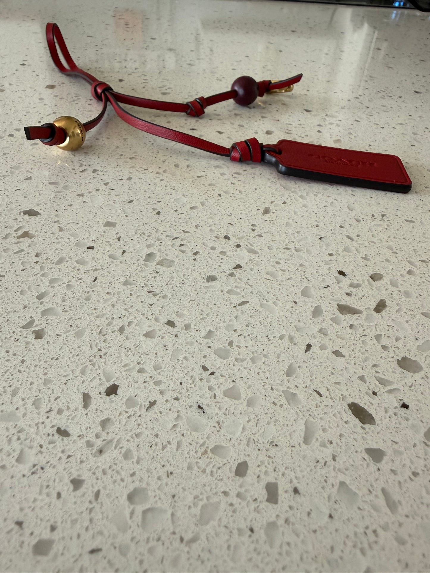 Coach Bag Charm – Red Glovetanned Leather & Gold-Tone Hardware