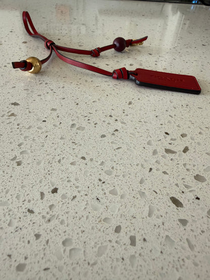 Coach Bag Charm – Red Glovetanned Leather & Gold-Tone Hardware