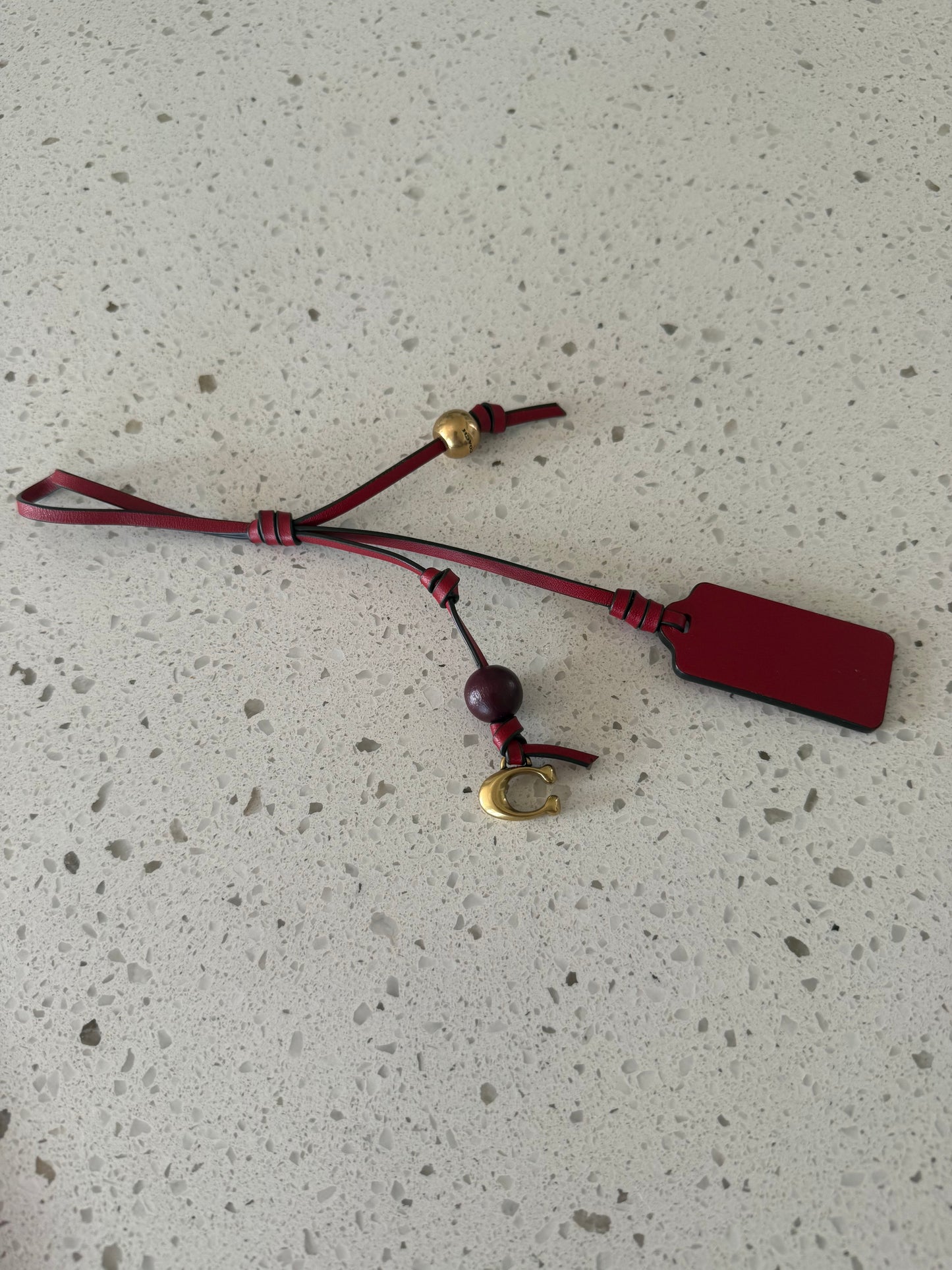 Coach Bag Charm – Red Glovetanned Leather & Gold-Tone Hardware