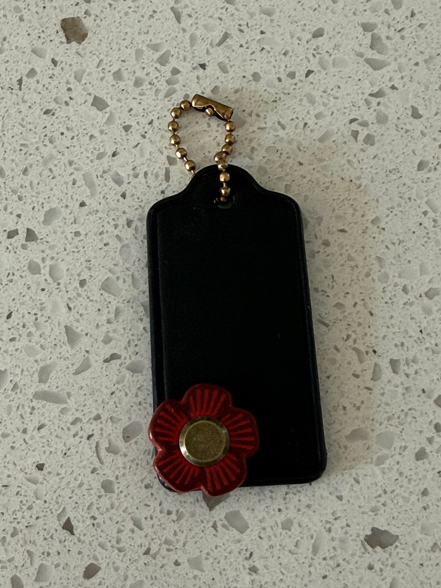 Upcrafted Blank Coach Hangtag with Mini Tea Rose Antique Brass Hardware