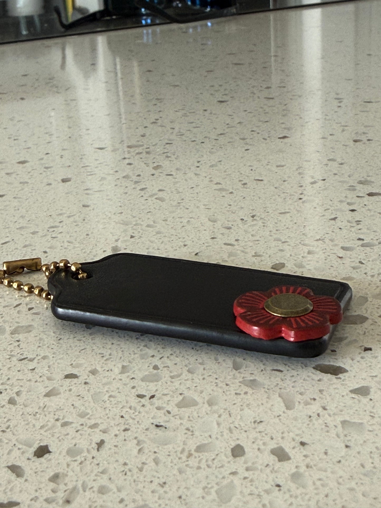 Upcrafted Blank Coach Hangtag with Mini Tea Rose Antique Brass Hardware