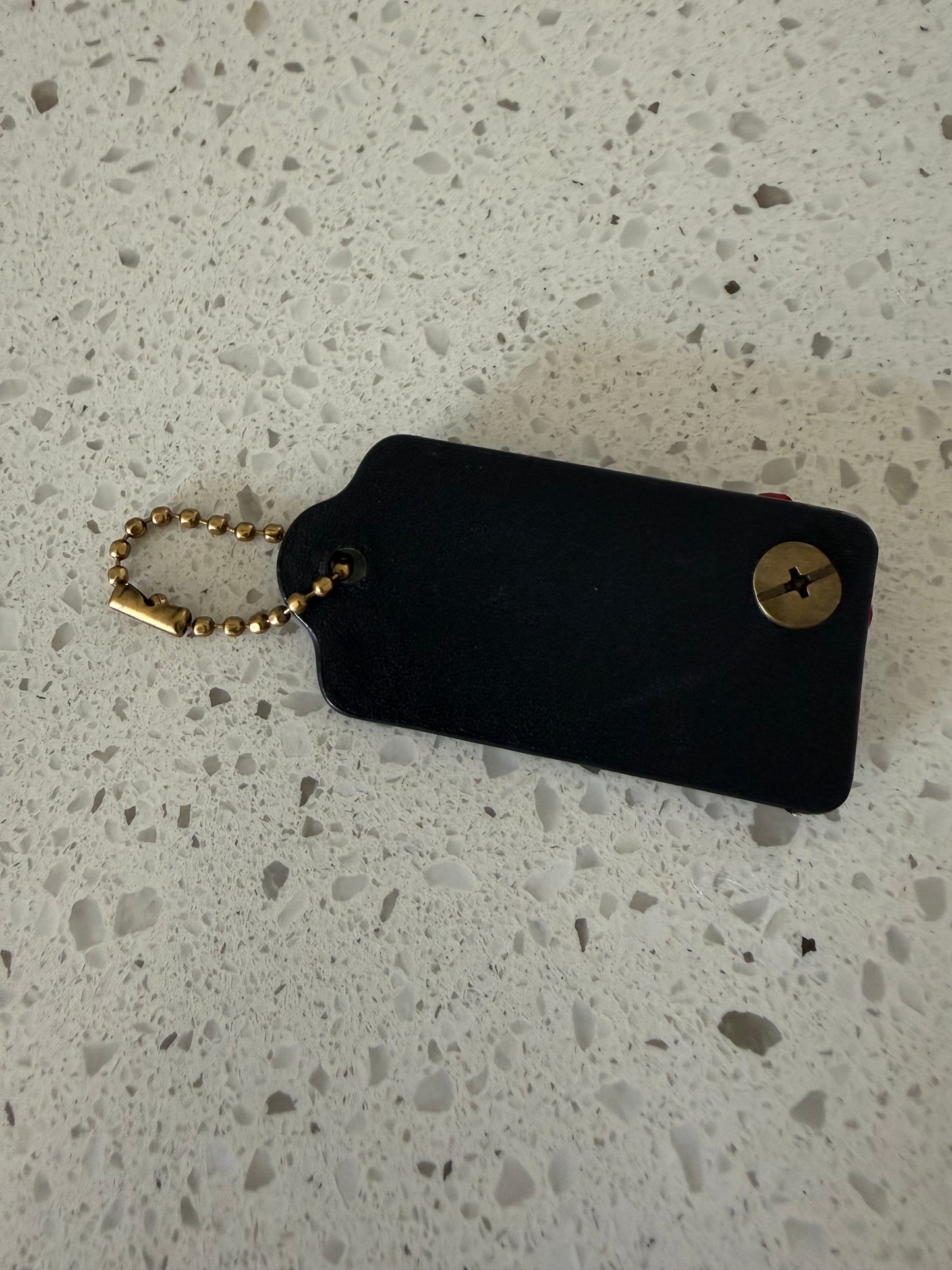 Upcrafted Blank Coach Hangtag with Mini Tea Rose Antique Brass Hardware