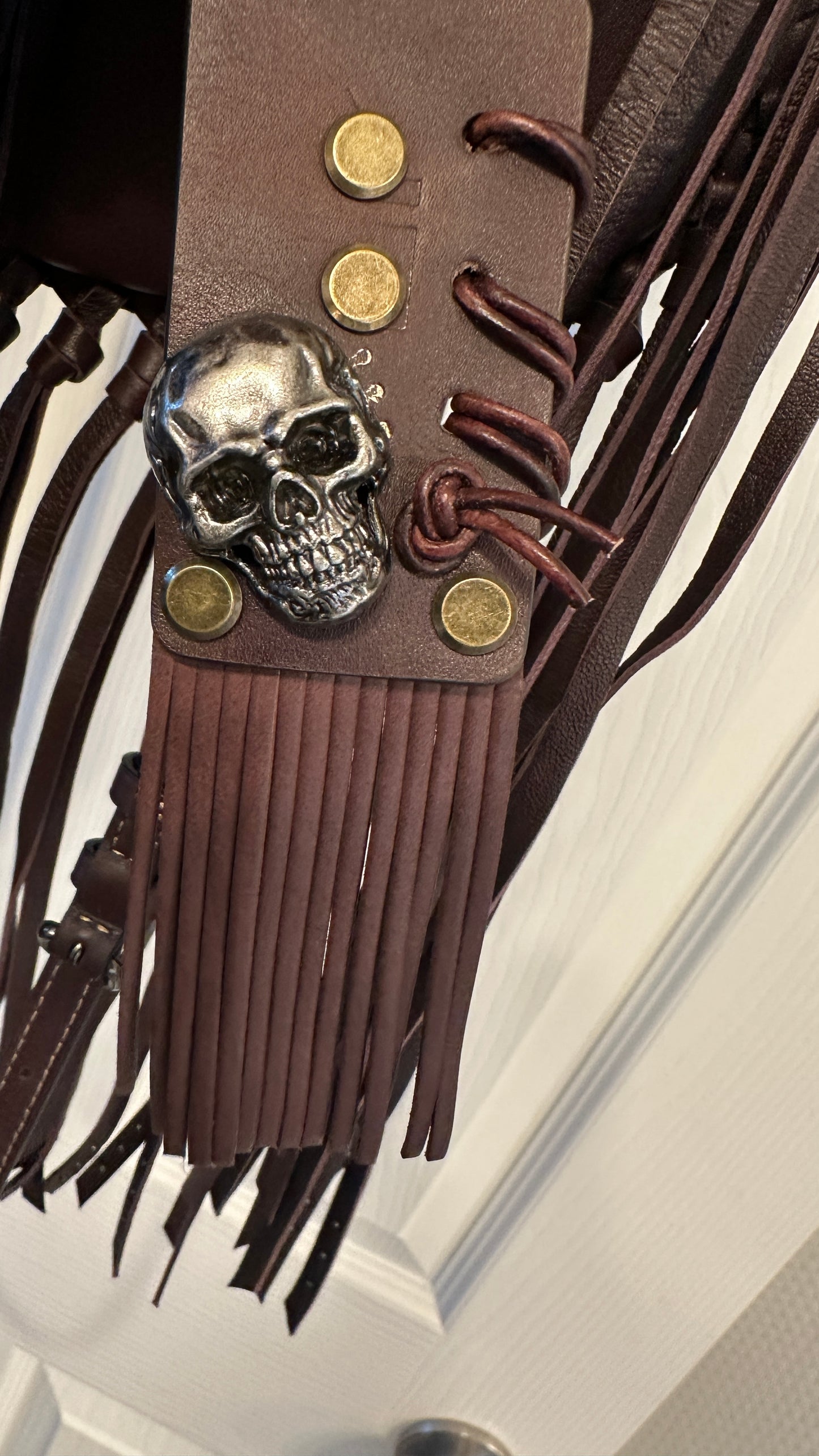 Upcrafted Coach Dark Brown Glovetanned Leather Fringe Crossbody Bag