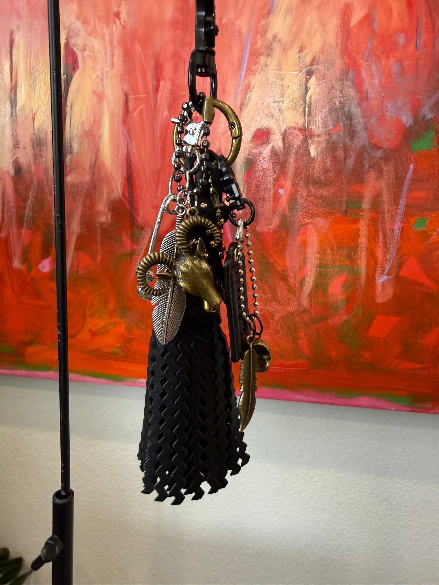 One-of-a-Kind Upcrafted Coach Bag Charm Cluster | Coach Zig Zag Tassel, Hangtag, Skull & Feather Charms