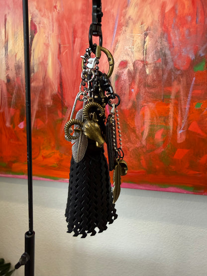 One-of-a-Kind Upcrafted Coach Bag Charm Cluster | Coach Zig Zag Tassel, Hangtag, Skull & Feather Charms