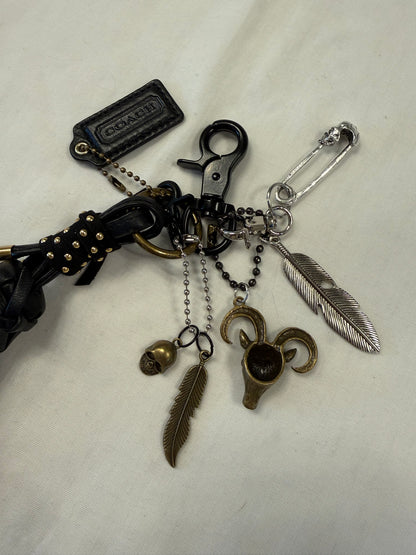 One-of-a-Kind Upcrafted Coach Bag Charm Cluster | Coach Zig Zag Tassel, Hangtag, Skull & Feather Charms