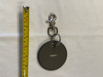 One-of-a-Kind Upcrafted Coach Coaster Bag Charm | Olive Leather with T-Rex Patch