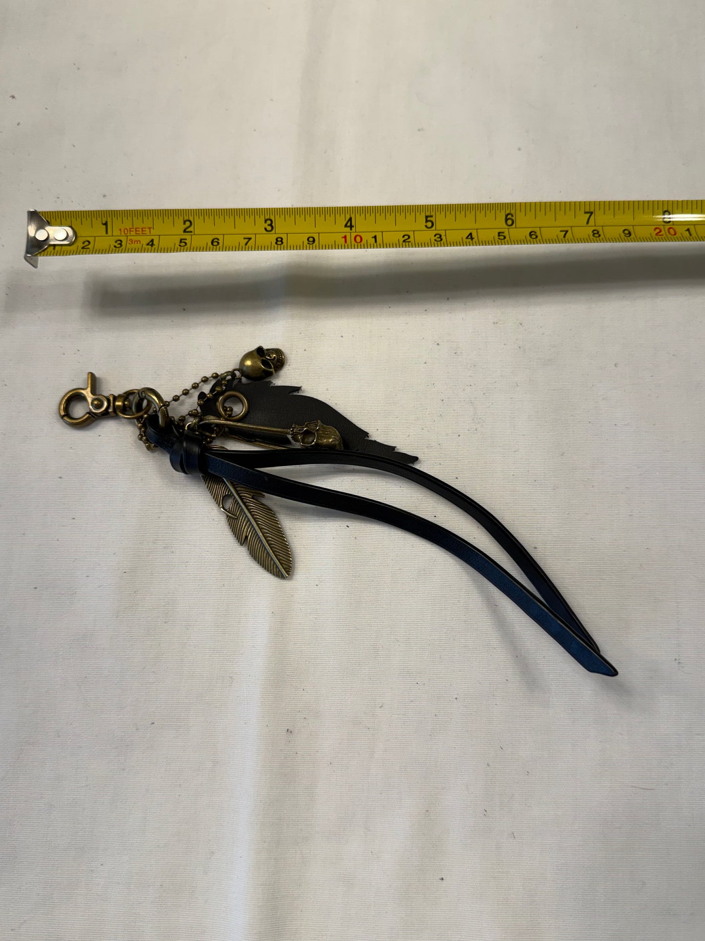 Upcrafted Bag Charm Cluster | Repurposed Coach Bowery Tassel, Skull & Feather Charms