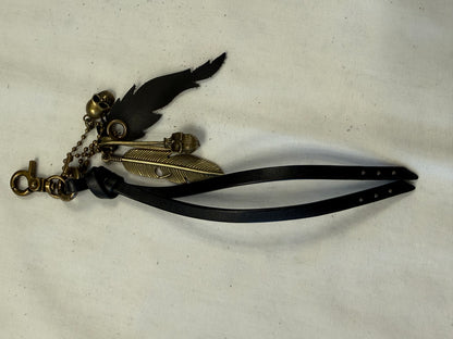 Upcrafted Bag Charm Cluster | Repurposed Coach Bowery Tassel, Skull & Feather Charms
