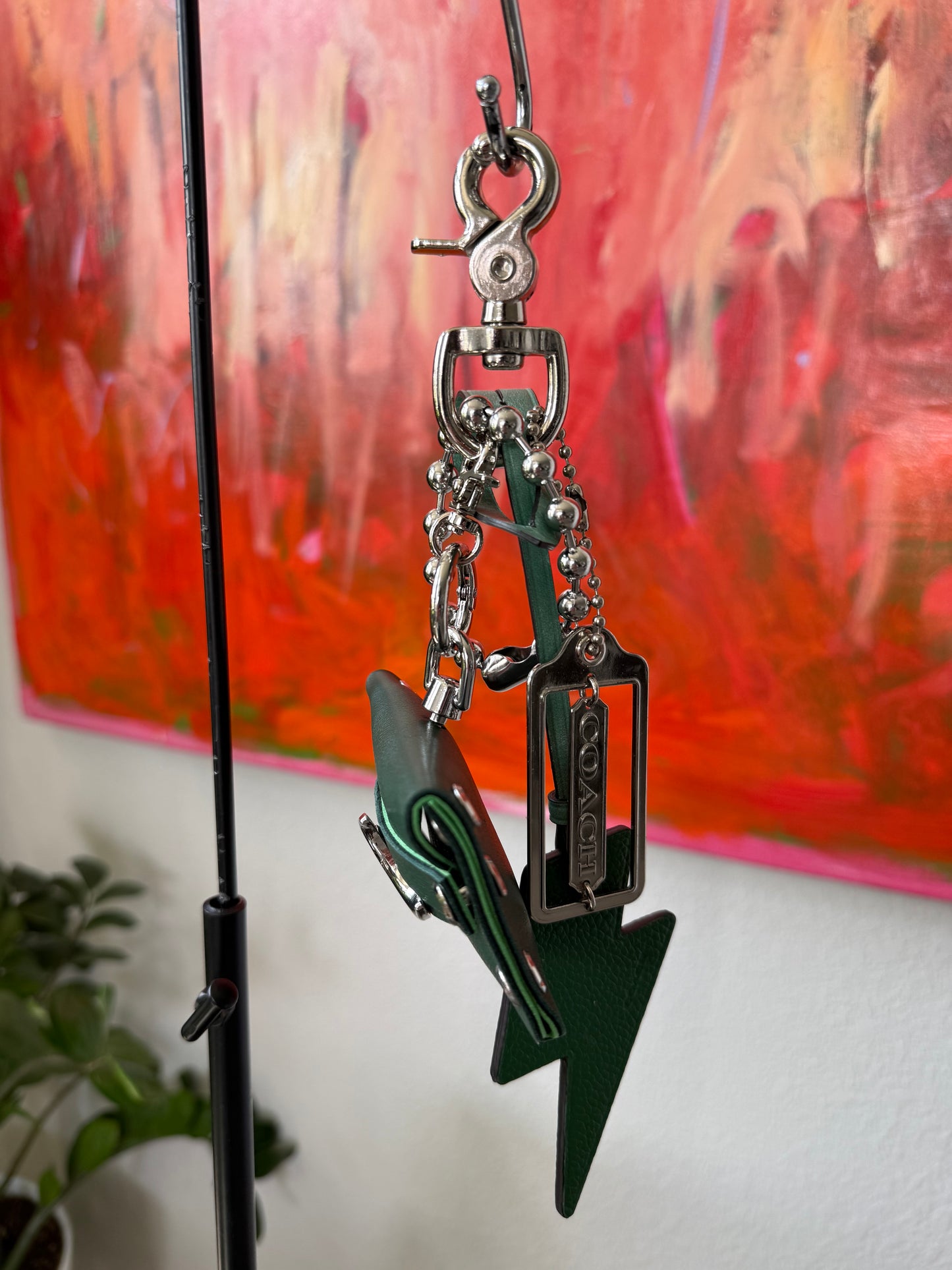 One-of-a-Kind Upcrafted Coach Bag Charm Cluster | Re(Loved) Lightning Bolt, Card Pouch & Silver Coach Hangtag