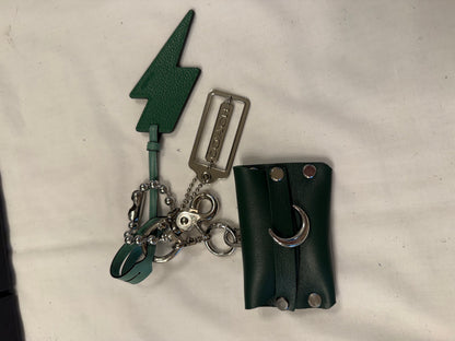 One-of-a-Kind Upcrafted Coach Bag Charm Cluster | Re(Loved) Lightning Bolt, Card Pouch & Silver Coach Hangtag