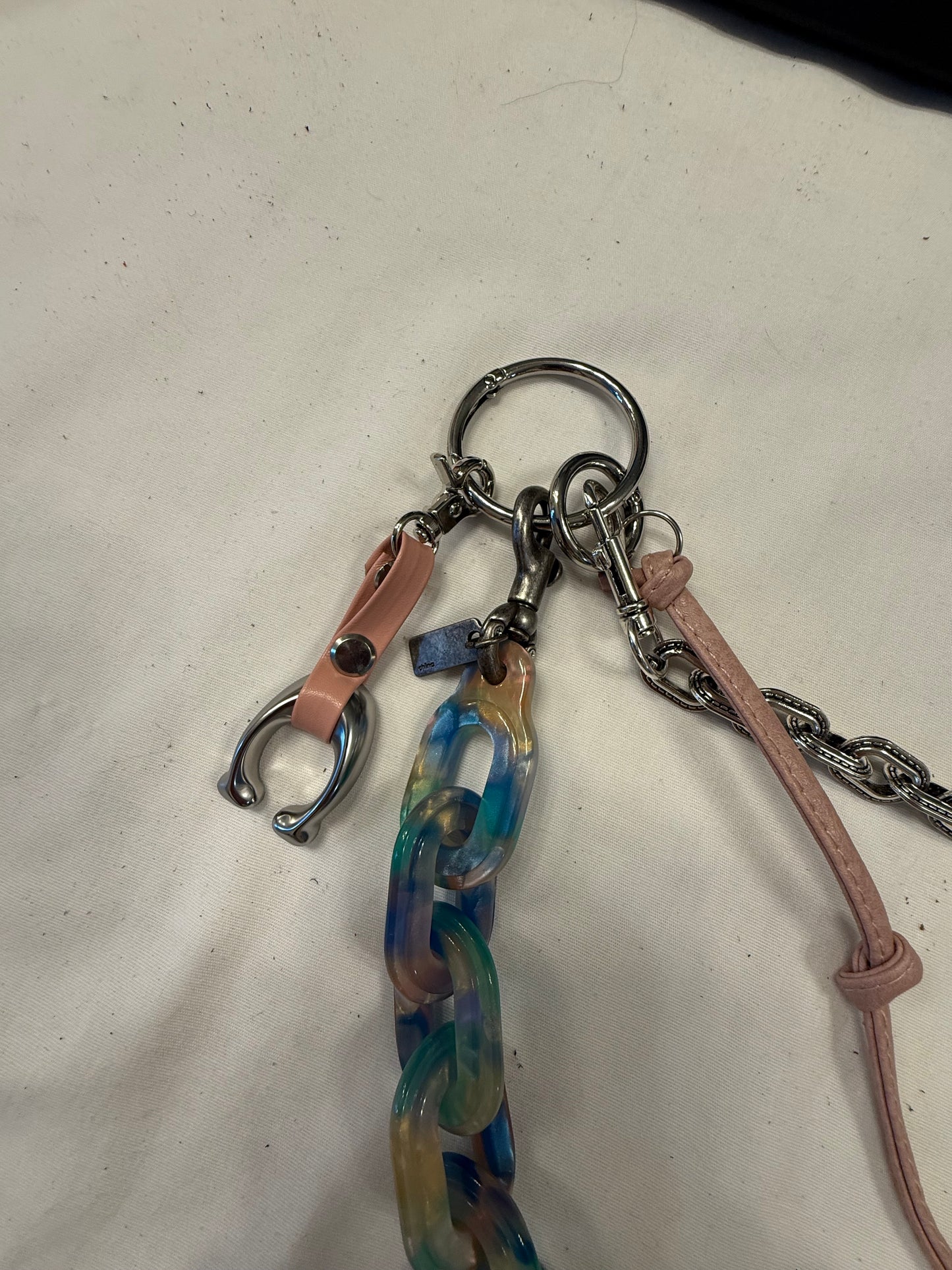 One-of-a-Kind Upcrafted Three-Tier Bag Chain | Coach Resin Link Chain, Repurposed Coach "C" Charms & Signature Hangtags