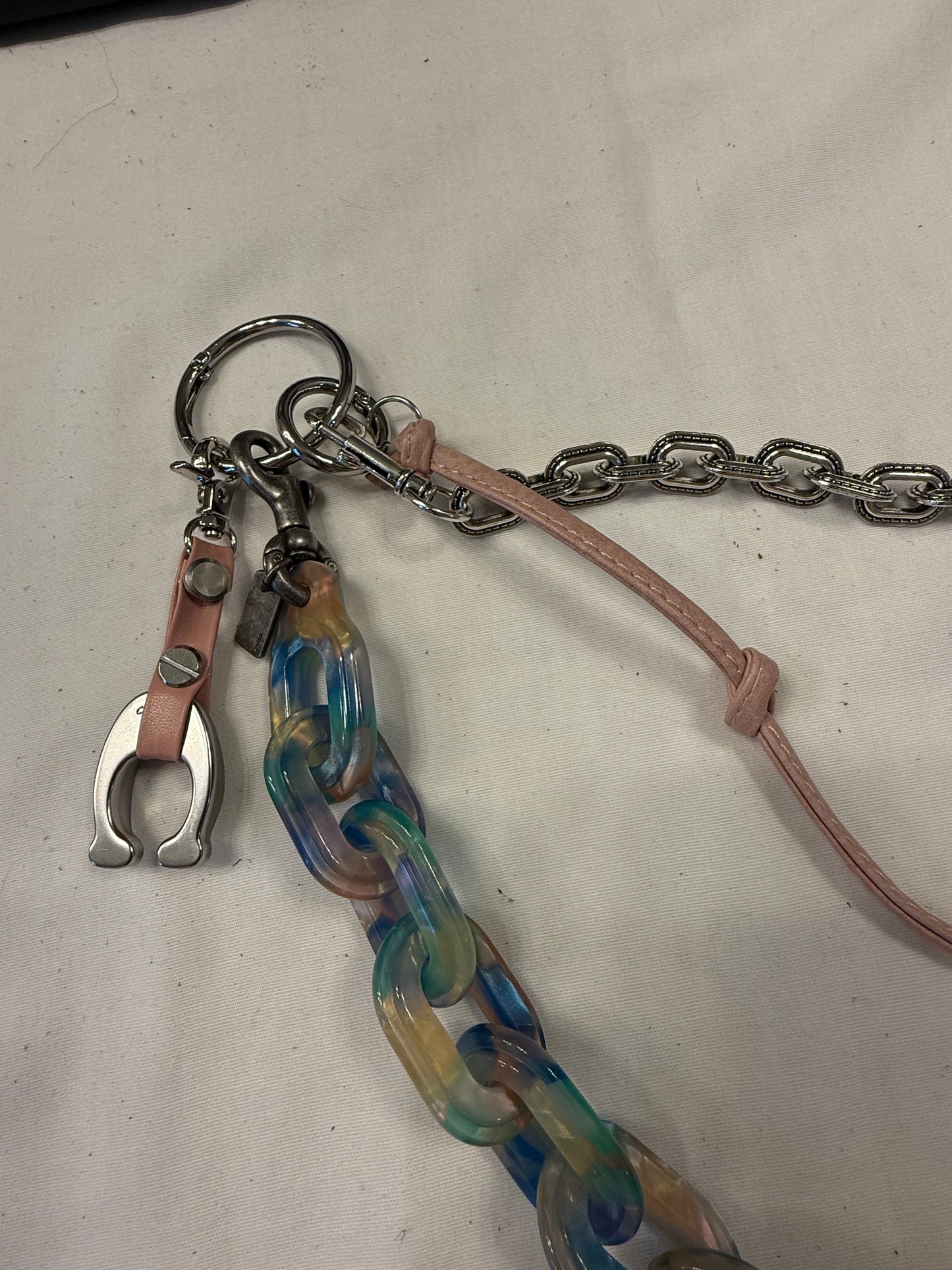 One-of-a-Kind Upcrafted Three-Tier Bag Chain | Coach Resin Link Chain, Repurposed Coach "C" Charms & Signature Hangtags