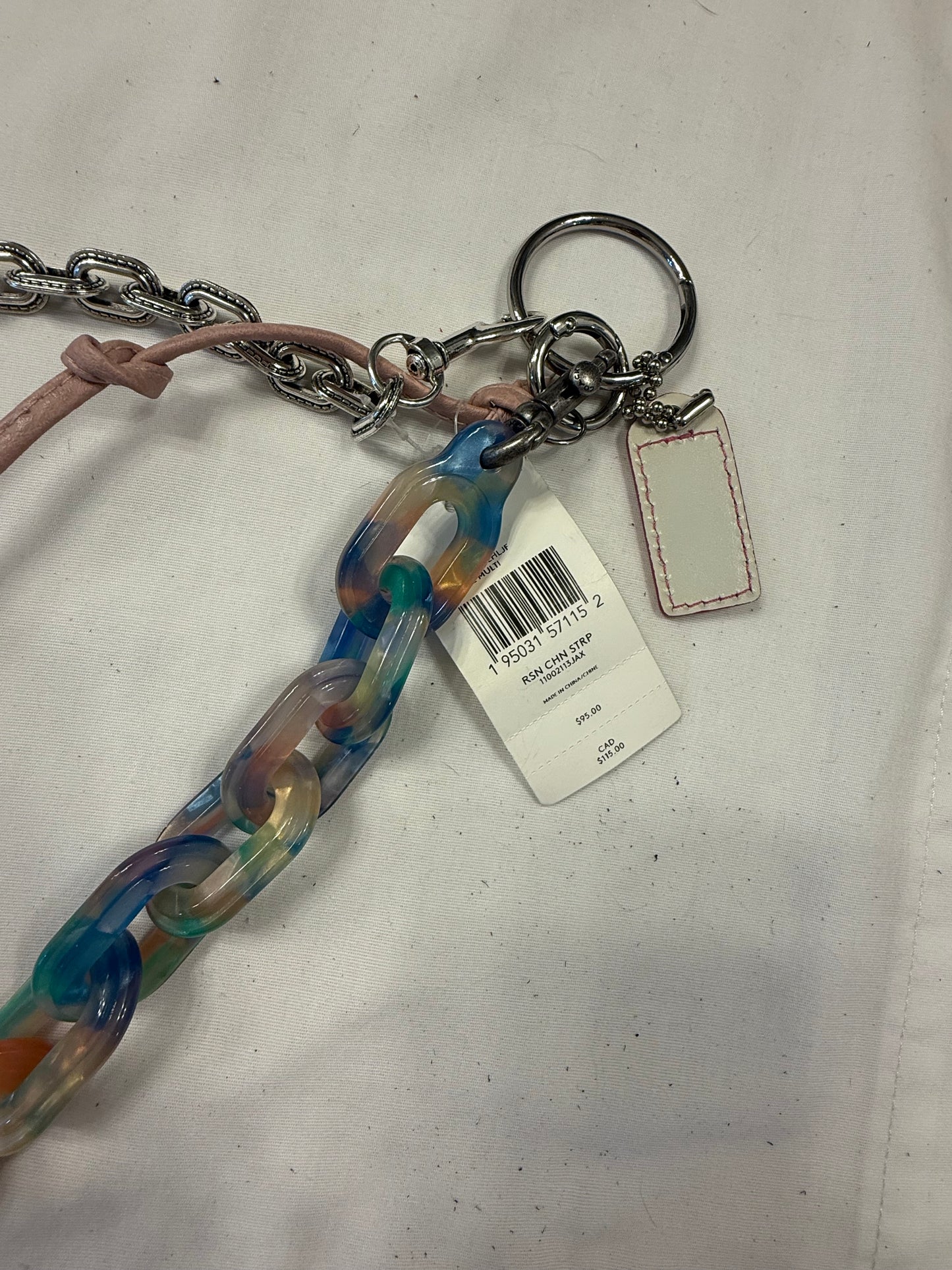 One-of-a-Kind Upcrafted Three-Tier Bag Chain | Coach Resin Link Chain, Repurposed Coach "C" Charms & Signature Hangtags