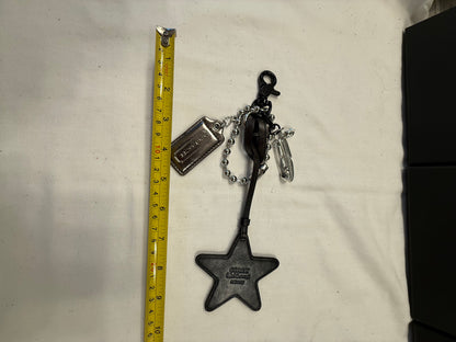 Repurposed Coach Re(Loved) Leather Star Bag Charm Cluster – Silver & Black Hardware | One-of-a-Kind