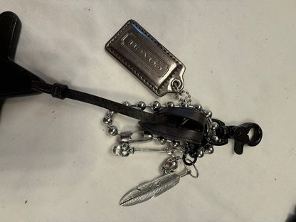 Repurposed Coach Re(Loved) Leather Star Bag Charm Cluster – Silver & Black Hardware | One-of-a-Kind
