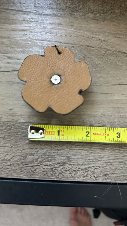 Repurposed Coach Leather Tea Rose Skull Bag Charm
