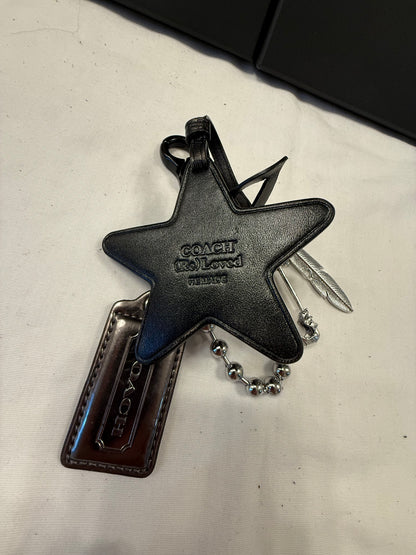 Repurposed Coach Re(Loved) Leather Star Bag Charm Cluster – Silver & Black Hardware | One-of-a-Kind