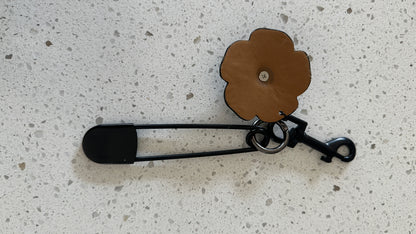 Repurposed Coach Black Tea Rose Skull Bag Charm