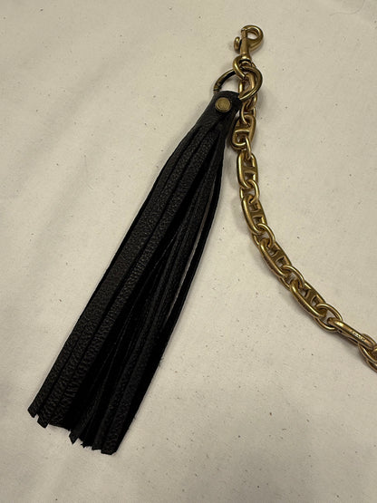 Repurposed Coach Beat Bag Chain with Mixed-Metal Charms and Tassel
