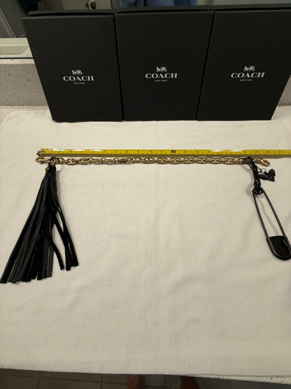 Repurposed Coach Beat Bag Chain with Mixed-Metal Charms and Tassel