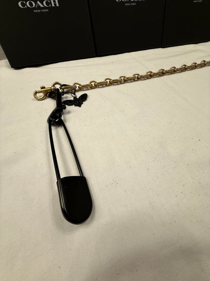 Repurposed Coach Beat Bag Chain with Mixed-Metal Charms and Tassel