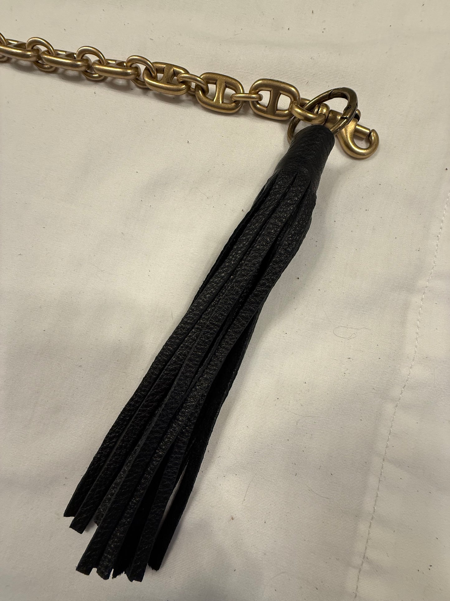 Repurposed Coach Beat Bag Chain with Mixed-Metal Charms and Tassel