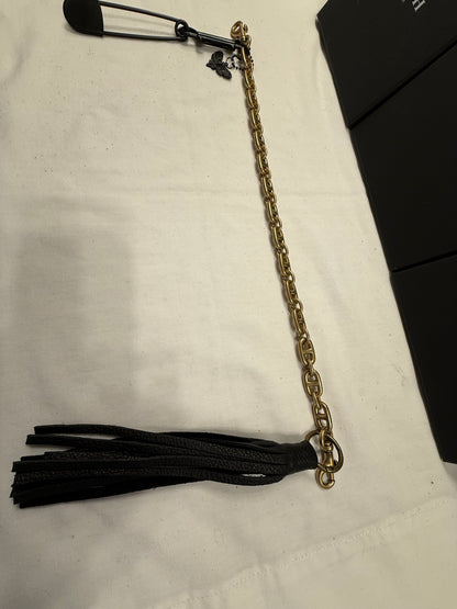 Repurposed Coach Beat Bag Chain with Mixed-Metal Charms and Tassel